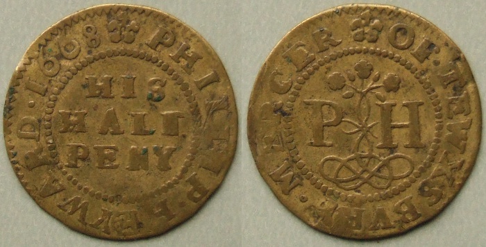 Tewkesbury, Phillip Heyward 1668 halfpenny